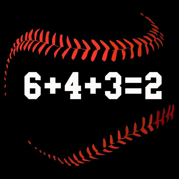 6 4 3=2 Double Play Baseball Player Gift Baseball Saying 16 in Basic Backpack