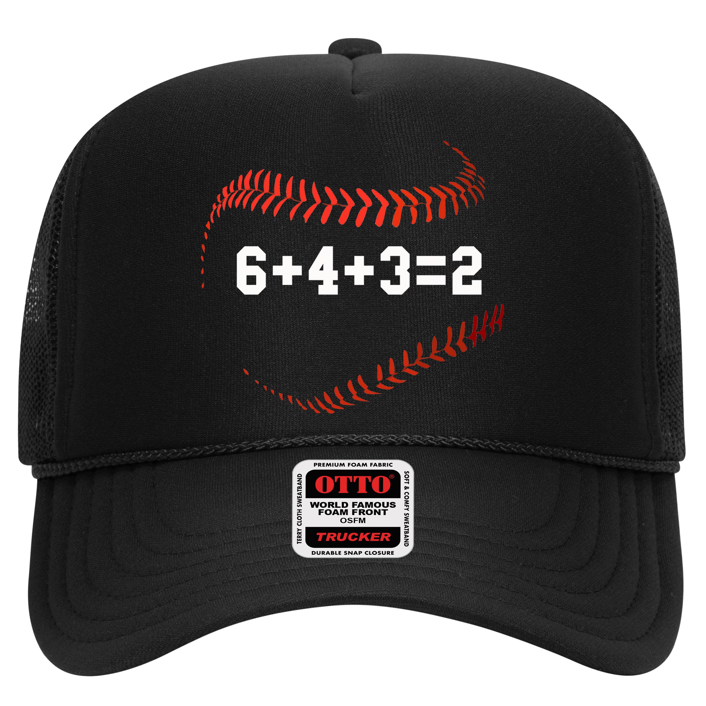 6 4 3=2 Double Play Baseball Player Gift Baseball Saying Hat