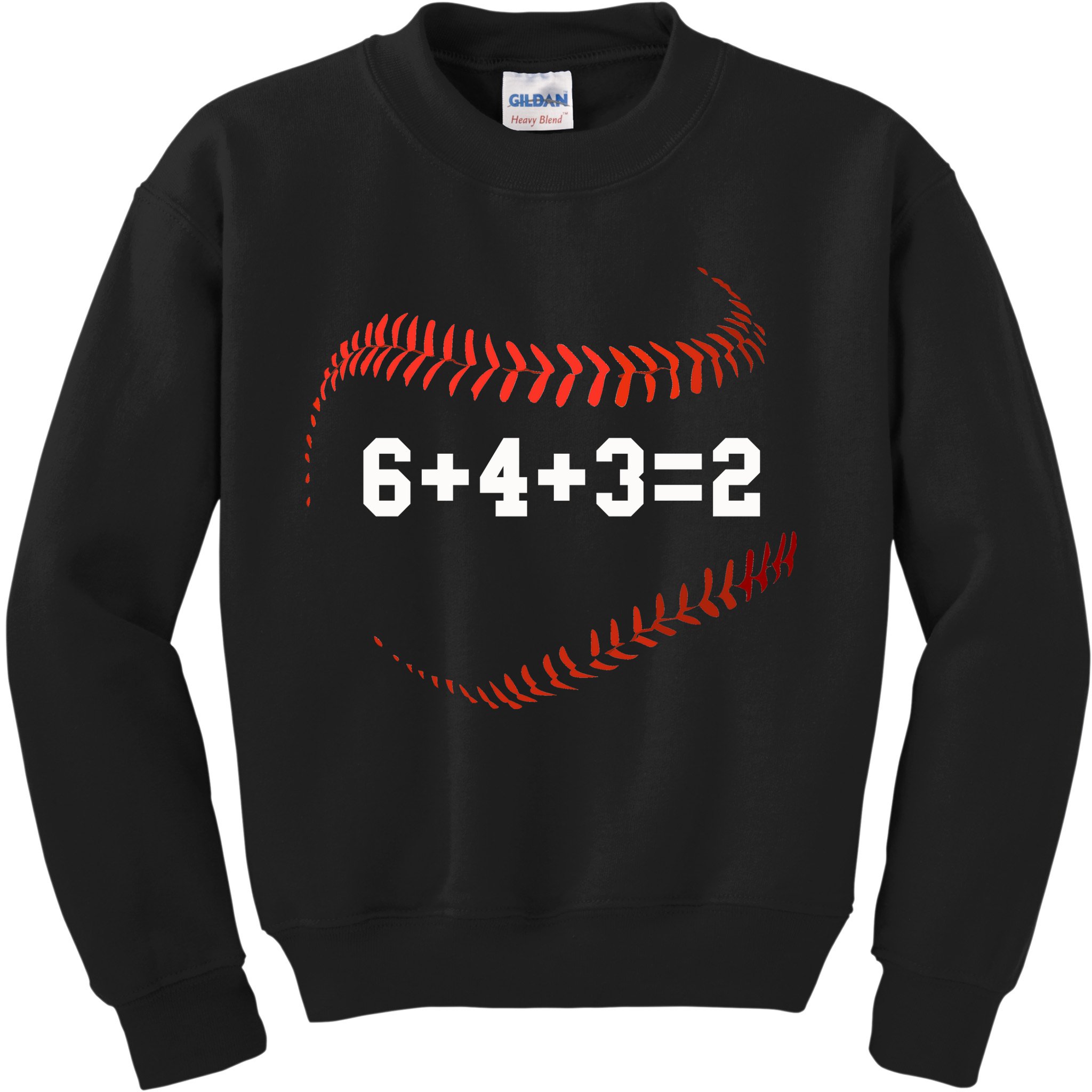 6 4 3=2 Double Play Baseball Player Gift Baseball Saying Kids Sweatshirt