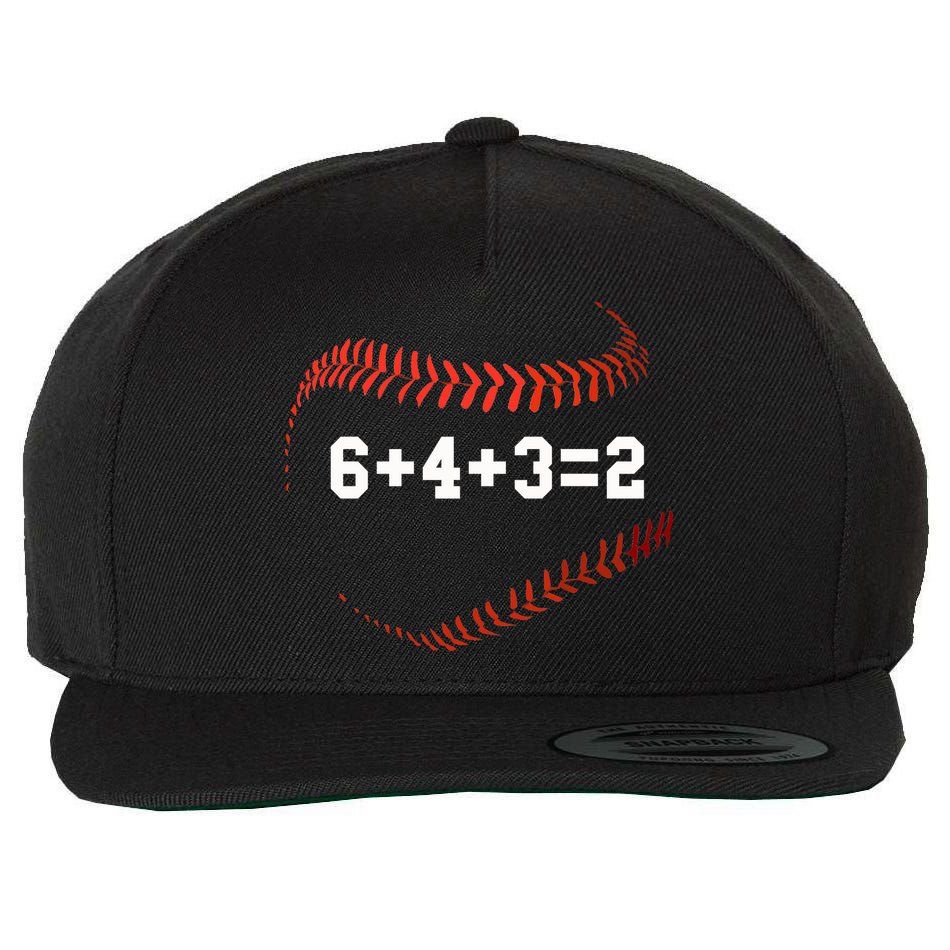 6 4 3=2 Double Play Baseball Player Gift Baseball Saying Wool Snapback Cap