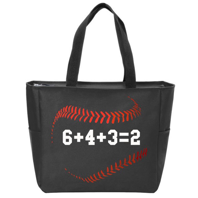 6 4 3=2 Double Play Baseball Player Gift Baseball Saying Zip Tote Bag