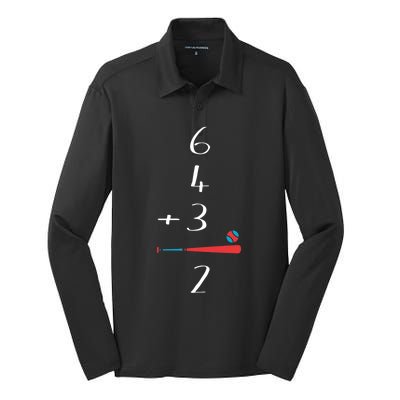 6 4 3 2 Double Play Baseball chrismtas Silk Touch Performance Long Sleeve Polo