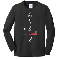 6 4 3 2 Double Play Baseball chrismtas Kids Long Sleeve Shirt