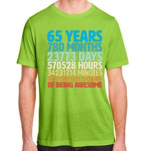 65 Years Of Being Awesome Birthday Time Breakdown Adult ChromaSoft Performance T-Shirt