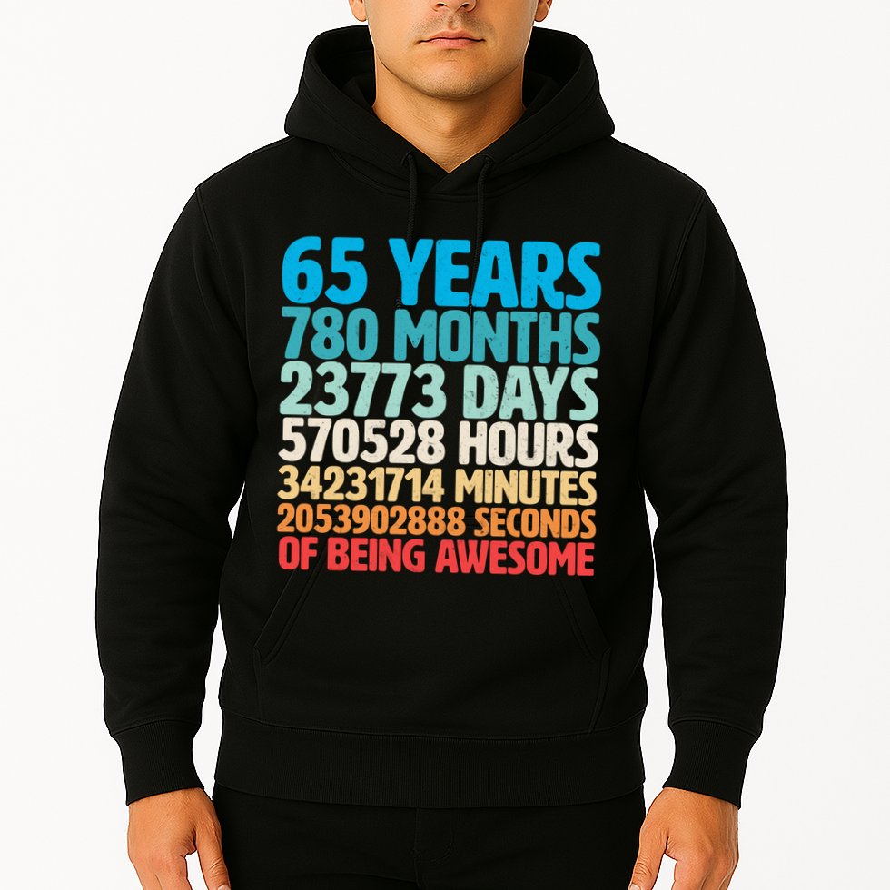 65 Years Of Being Awesome Birthday Time Breakdown Hoodie