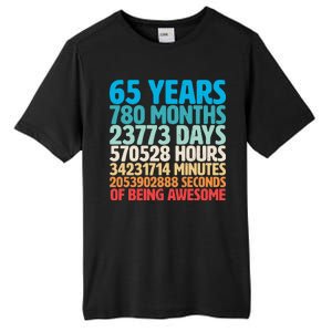 65 Years Of Being Awesome Birthday Time Breakdown Tall Fusion ChromaSoft Performance T-Shirt