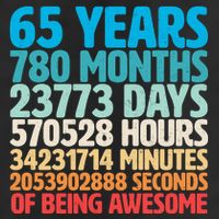 65 Years Of Being Awesome Birthday Time Breakdown 11oz C Handle Ceramic Mug