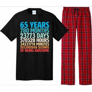 65 Years Of Being Awesome Birthday Time Breakdown Pajama Set