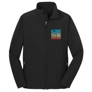 65 Years Of Being Awesome Birthday Time Breakdown Core Soft Shell Jacket