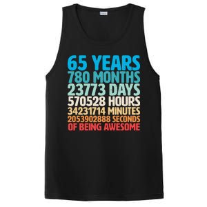 65 Years Of Being Awesome Birthday Time Breakdown PosiCharge Competitor Tank