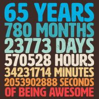 65 Years Of Being Awesome Birthday Time Breakdown Cooling Performance Crew T-Shirt