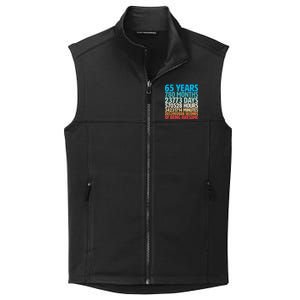 65 Years Of Being Awesome Birthday Time Breakdown Collective Smooth Fleece Vest