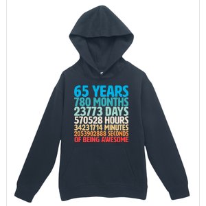 65 Years Of Being Awesome Birthday Time Breakdown Urban Pullover Hoodie