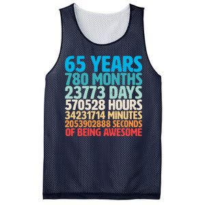 65 Years Of Being Awesome Birthday Time Breakdown Mesh Reversible Basketball Jersey Tank