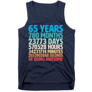 65 Years Of Being Awesome Birthday Time Breakdown Tank Top