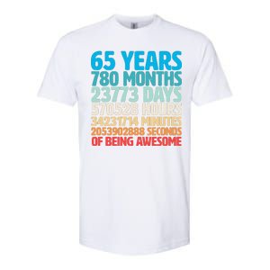 65 Years Of Being Awesome Birthday Time Breakdown Softstyle CVC T-Shirt