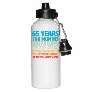 65 Years Of Being Awesome Birthday Time Breakdown Aluminum Water Bottle