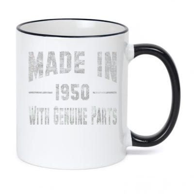 65th Birthday Gift Made In 1950 With Genuine Parts 11oz Black Color Changing Mug