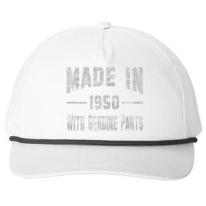 65th Birthday Gift Made In 1950 With Genuine Parts Snapback Five-Panel Rope Hat