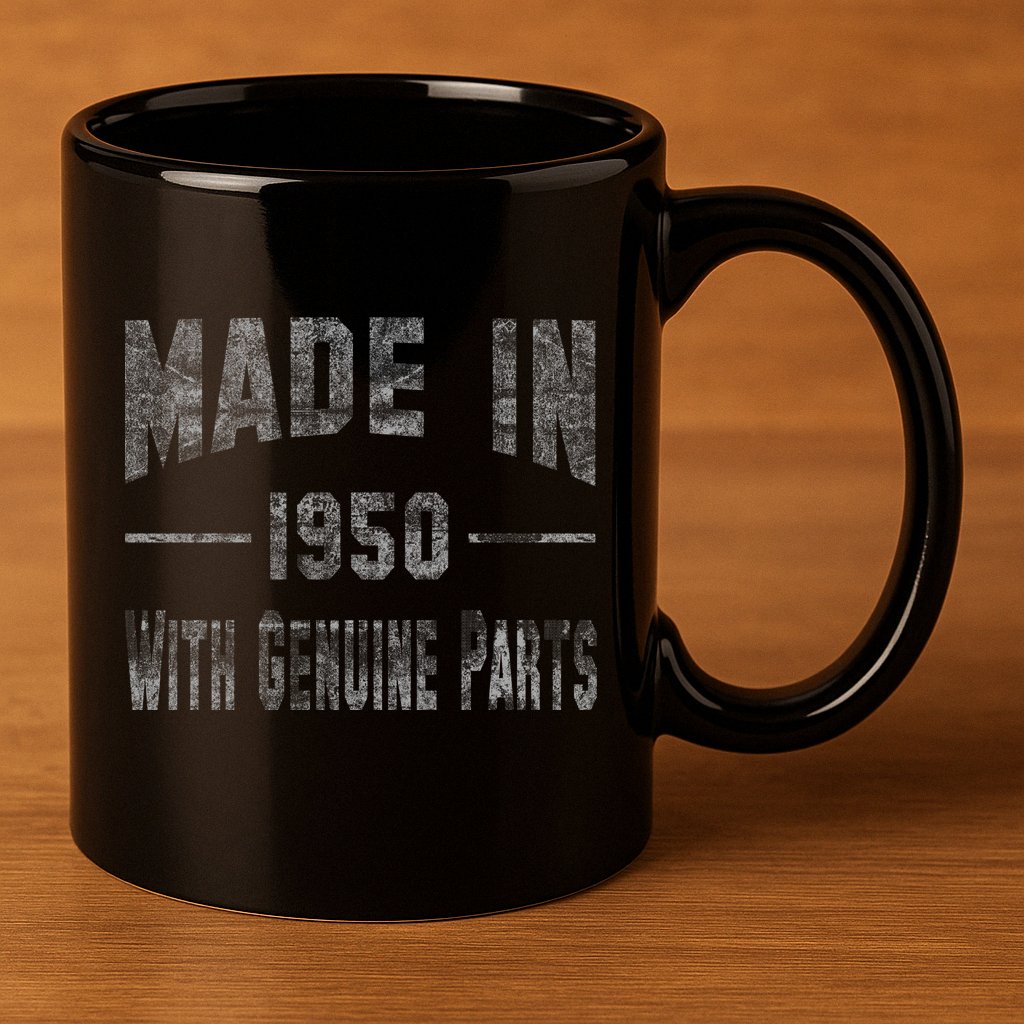 65th Birthday Gift Made In 1950 With Genuine Parts 11oz C Handle Ceramic Mug