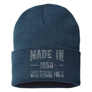 65th Birthday Gift Made In 1950 With Genuine Parts Sustainable Knit Beanie