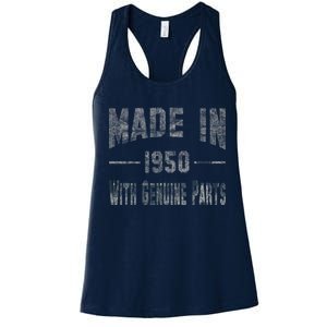 65th Birthday Gift Made In 1950 With Genuine Parts Women's Racerback Tank