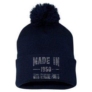 65th Birthday Gift Made In 1950 With Genuine Parts Pom Pom 12in Knit Beanie