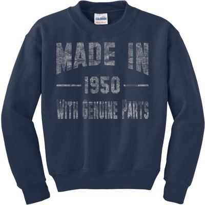 65th Birthday Gift Made In 1950 With Genuine Parts Kids Sweatshirt