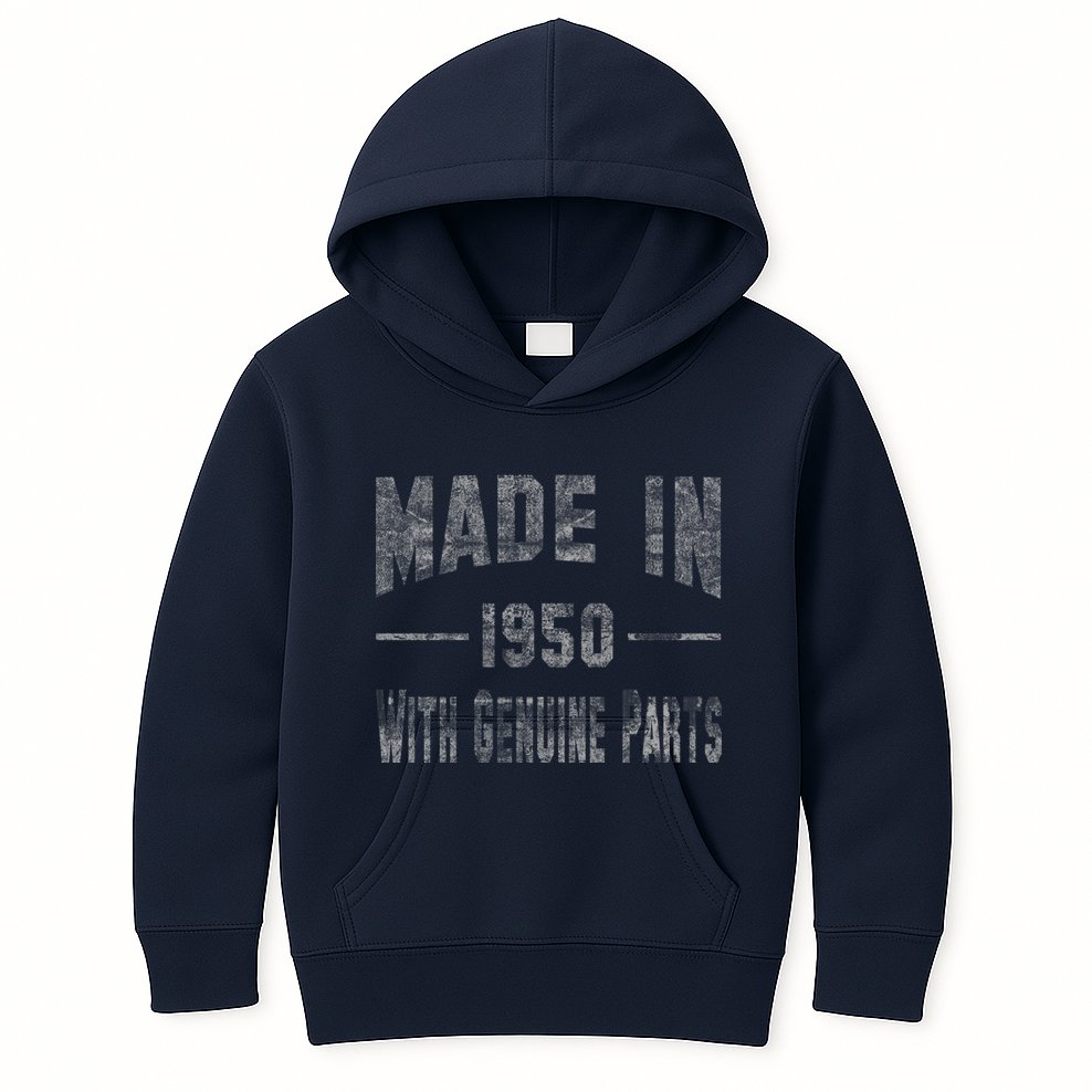 65th Birthday Gift Made In 1950 With Genuine Parts Kids Hoodie
