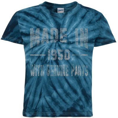 65th Birthday Gift Made In 1950 With Genuine Parts Kids Tie-Dye T-Shirt