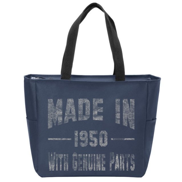 65th Birthday Gift Made In 1950 With Genuine Parts Zip Tote Bag