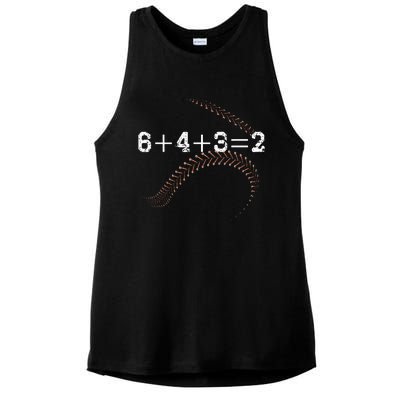 6+4+3=2 643 Double Play Outs Baseball Player Coach Softball Ladies PosiCharge Tri-Blend Wicking Tank