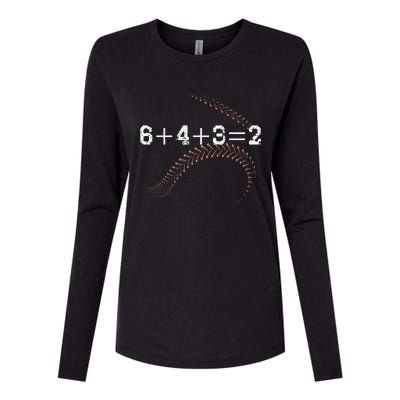 6+4+3=2 643 Double Play Outs Baseball Player Coach Softball Womens Cotton Relaxed Long Sleeve T-Shirt