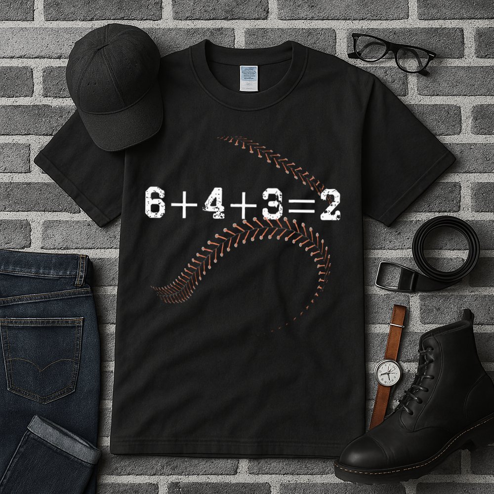 6+4+3=2 643 Double Play Outs Baseball Player Coach Softball Tall T-Shirt