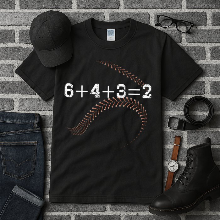 6+4+3=2 643 Double Play Outs Baseball Player Coach Softball Tall T-Shirt