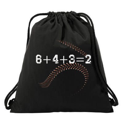 6+4+3=2 643 Double Play Outs Baseball Player Coach Softball Drawstring Bag