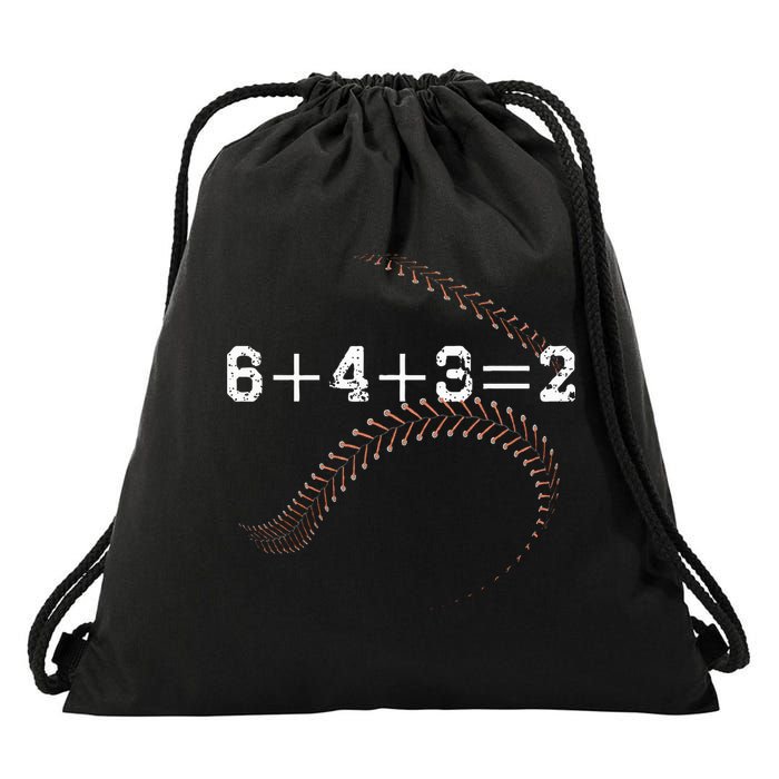 6+4+3=2 643 Double Play Outs Baseball Player Coach Softball Drawstring Bag