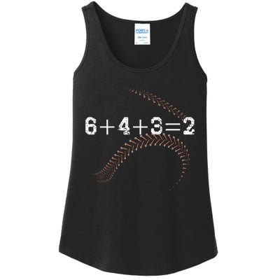 6+4+3=2 643 Double Play Outs Baseball Player Coach Softball Ladies Essential Tank