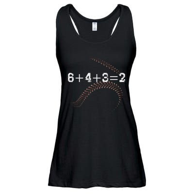 6+4+3=2 643 Double Play Outs Baseball Player Coach Softball Ladies Essential Flowy Tank