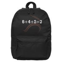 6+4+3=2 643 Double Play Outs Baseball Player Coach Softball 16 in Basic Backpack