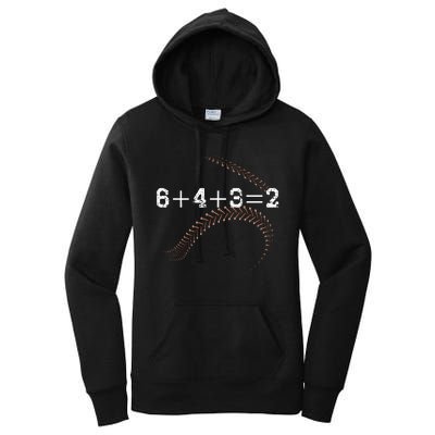 6+4+3=2 643 Double Play Outs Baseball Player Coach Softball Women's Pullover Hoodie