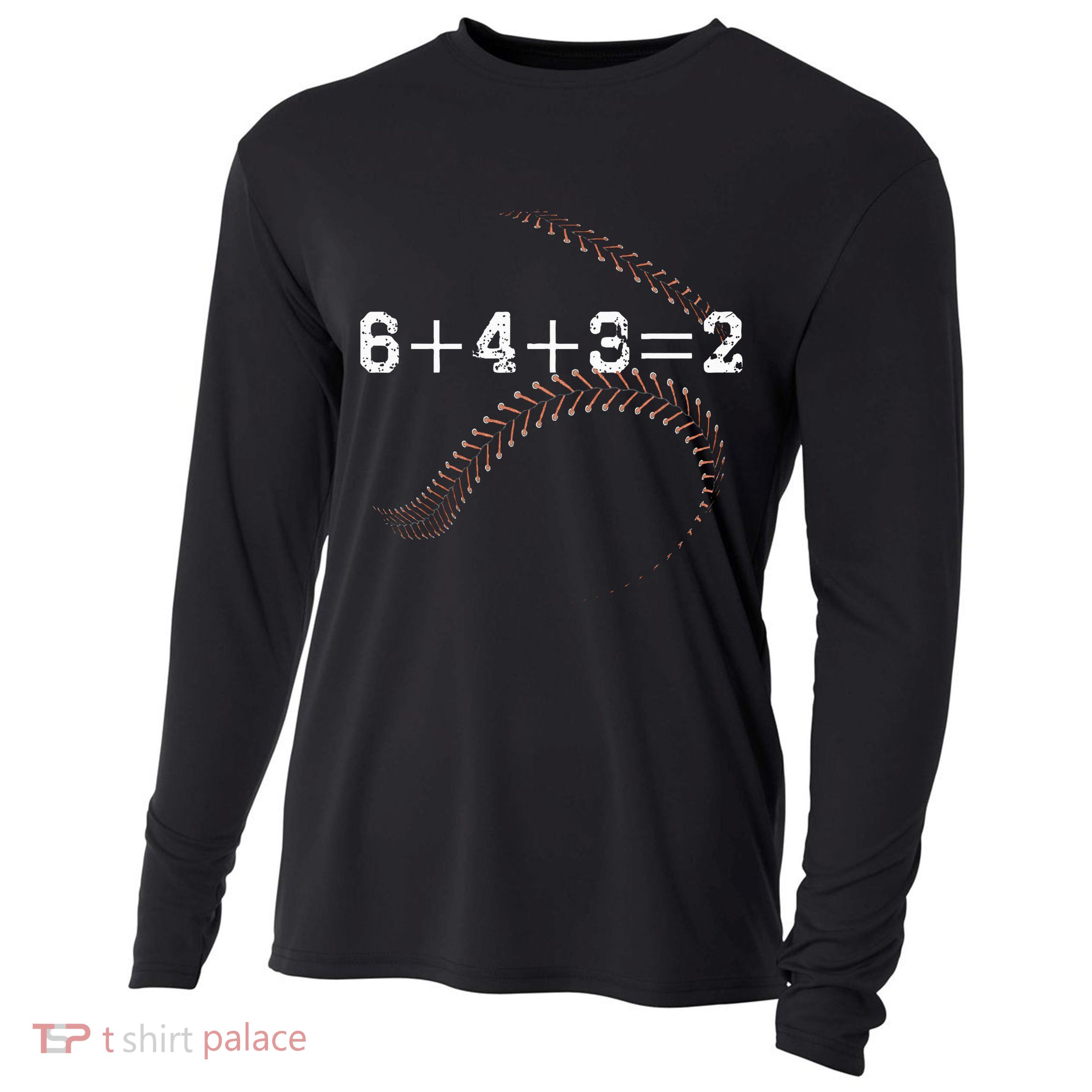 6+4+3=2 643 Double Play Outs Baseball Player Coach Softball Cooling Performance Long Sleeve Crew