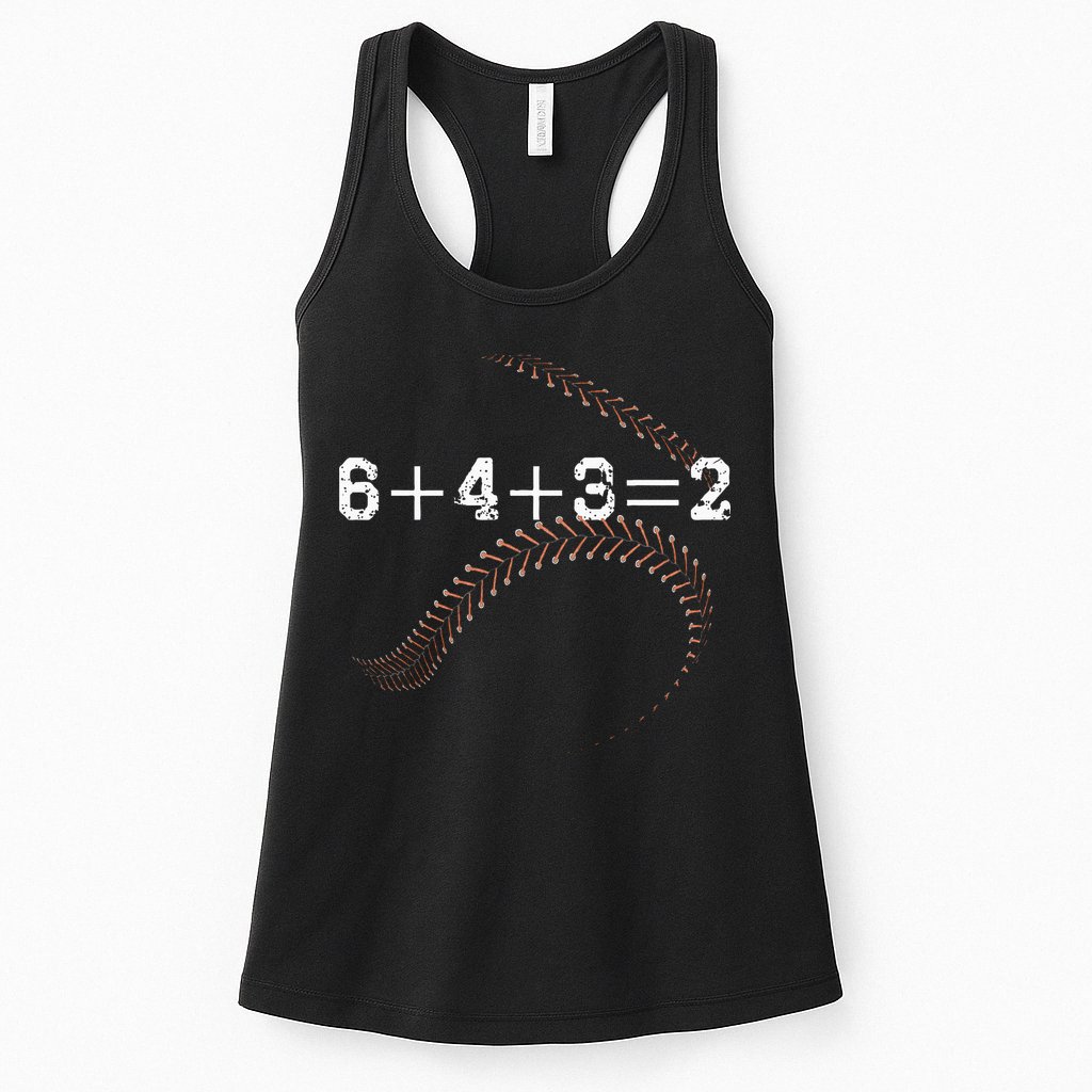 6+4+3=2 643 Double Play Outs Baseball Player Coach Softball Womens Tank Top