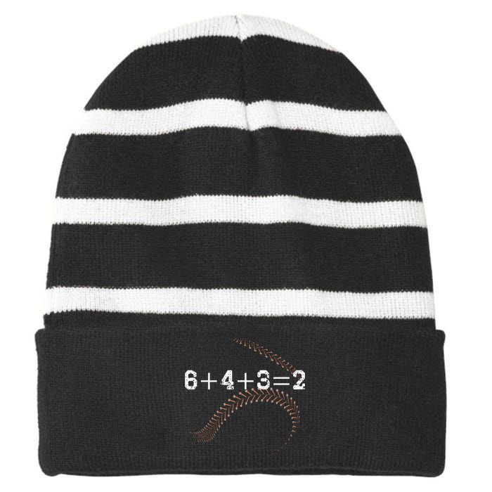 6+4+3=2 643 Double Play Outs Baseball Player Coach Softball Striped Beanie with Solid Band