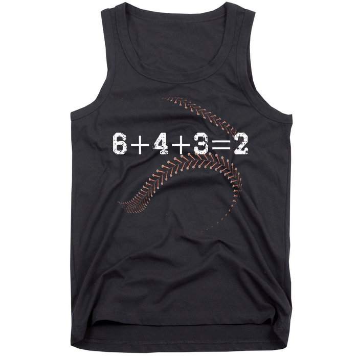 6+4+3=2 643 Double Play Outs Baseball Player Coach Softball Tank Top