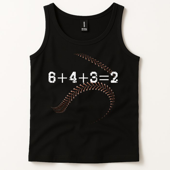 6+4+3=2 643 Double Play Outs Baseball Player Coach Softball Tank Top