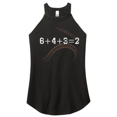 6+4+3=2 643 Double Play Outs Baseball Player Coach Softball Women's Perfect Tri Rocker Tank