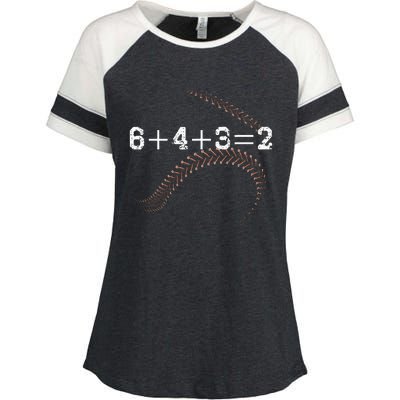 6+4+3=2 643 Double Play Outs Baseball Player Coach Softball Enza Ladies Jersey Colorblock Tee