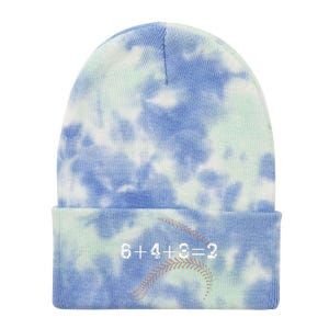 6+4+3=2 643 Double Play Outs Baseball Player Coach Softball Tie Dye 12in Knit Beanie