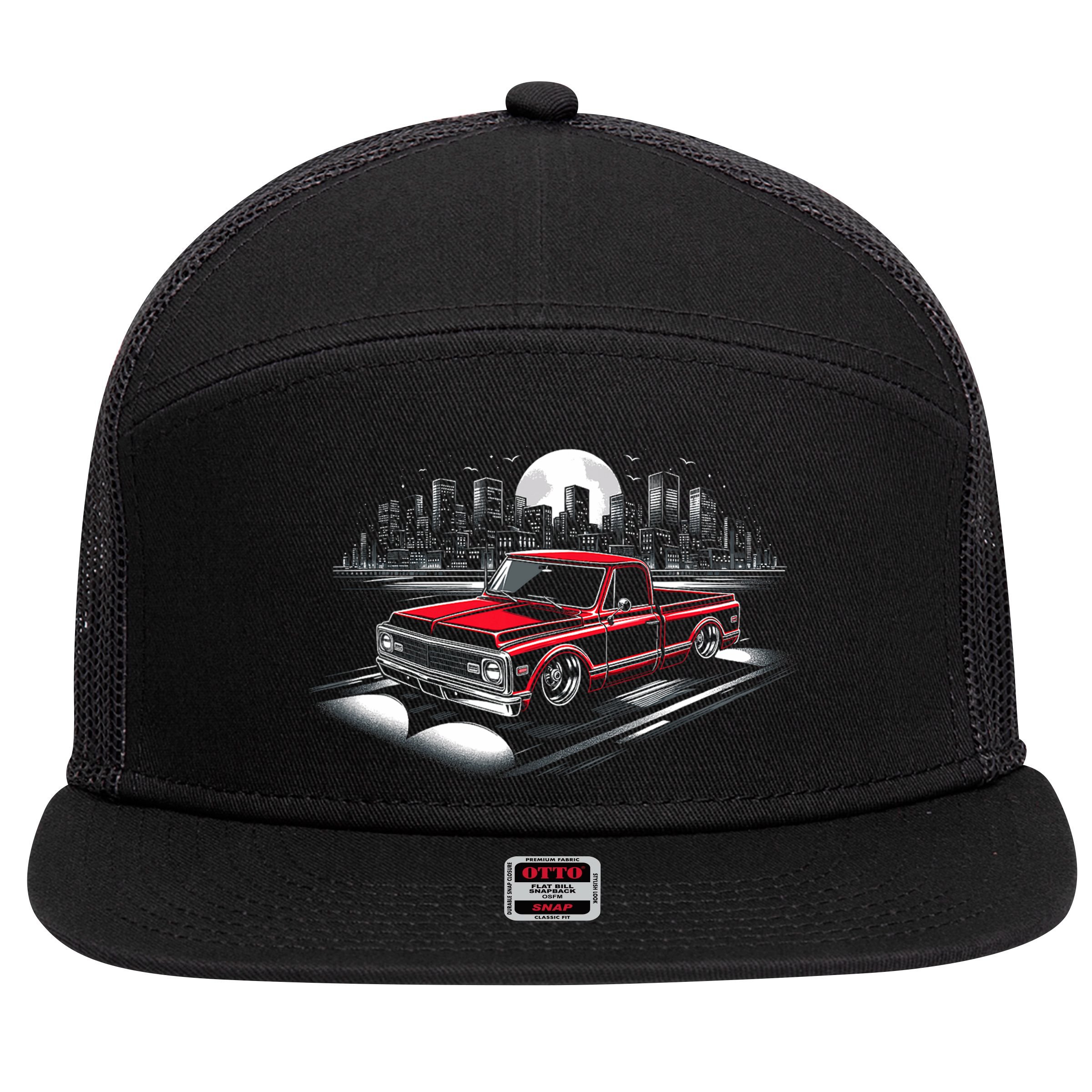67 72 Classic C10 Pickup Truck Slammed Lowered Airride 7 Panel Mesh Trucker Snapback Hat